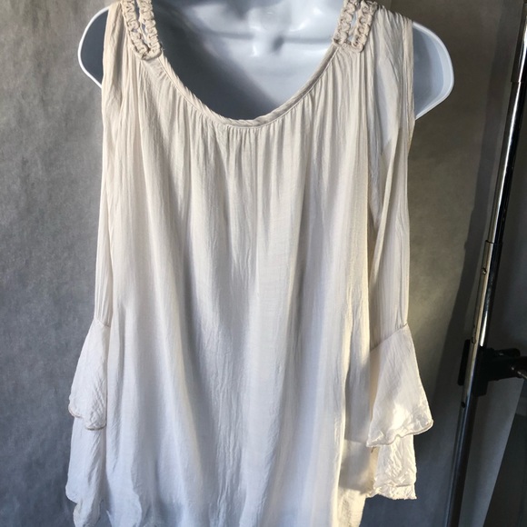 Le Marias gypsy split shoulder blouse size medium made in Italy - Picture 5 of 8